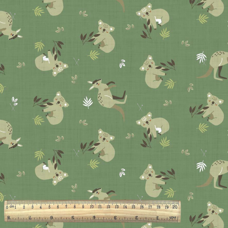 Coated  Cotton WALLY Rosemary / Beige